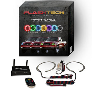 Toyota-Tacoma-2001, 2002, 2003, 2004-LED-Halo-Headlights-RGB-IR Remote-TO-TA0104-V3HIR