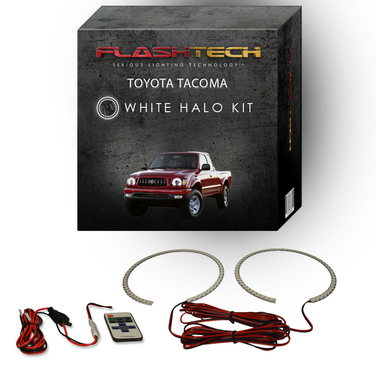 Toyota-Tacoma-2001, 2002, 2003, 2004-LED-Halo-Headlights-White-RF Remote White-TO-TA0104-WHRF