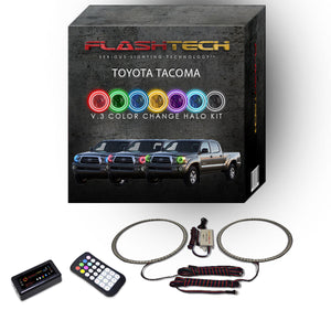Toyota-Tacoma-2005, 2006, 2007, 2008, 2009, 2010, 2011-LED-Halo-Headlights-RGB-RF Remote-TO-TA0511-V3HRF