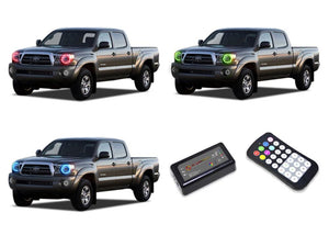 Toyota-Tacoma-2005, 2006, 2007, 2008, 2009, 2010, 2011-LED-Halo-Headlights-RGB-Colorfuse RF Remote-TO-TA0511-V3HCFRF
