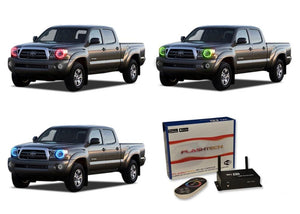 Toyota-Tacoma-2005, 2006, 2007, 2008, 2009, 2010, 2011-LED-Halo-Headlights-RGB-WiFi Remote-TO-TA0511-V3HWI