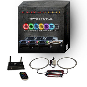 Toyota-Tacoma-2005, 2006, 2007, 2008, 2009, 2010, 2011-LED-Halo-Headlights-RGB-IR Remote-TO-TA0511-V3HIR