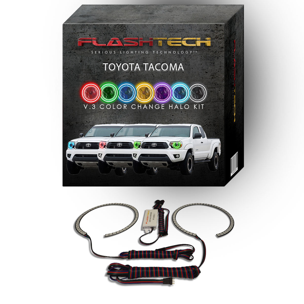 Toyota-Tacoma-2012, 2013, 2014, 2015-LED-Halo-Headlights-RGB-No Remote-TO-TA1215-V3H