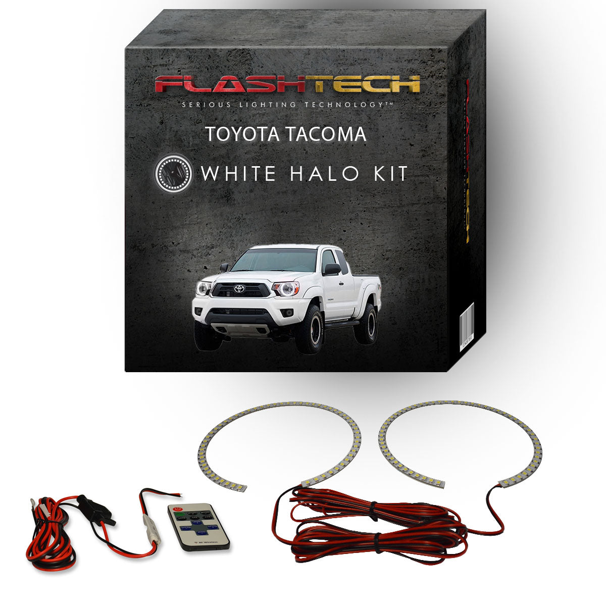 Toyota-Tacoma-2012, 2013, 2014, 2015-LED-Halo-Headlights-White-RF Remote White-TO-TA1215-WHRF