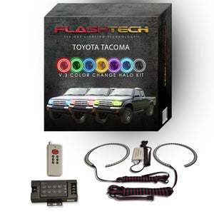 Toyota-Tacoma-1998, 1999, 2000-LED-Halo-Headlights-RGB-IR Remote-TO-TA9800-V3HIR