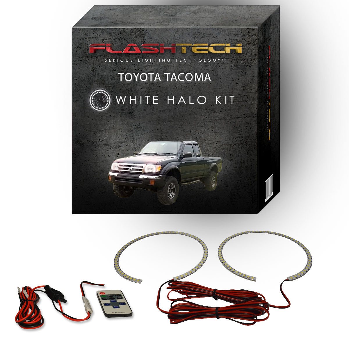 Toyota-Tacoma-1998, 1999, 2000-LED-Halo-Headlights-White-RF Remote White-TO-TA9800-WHRF