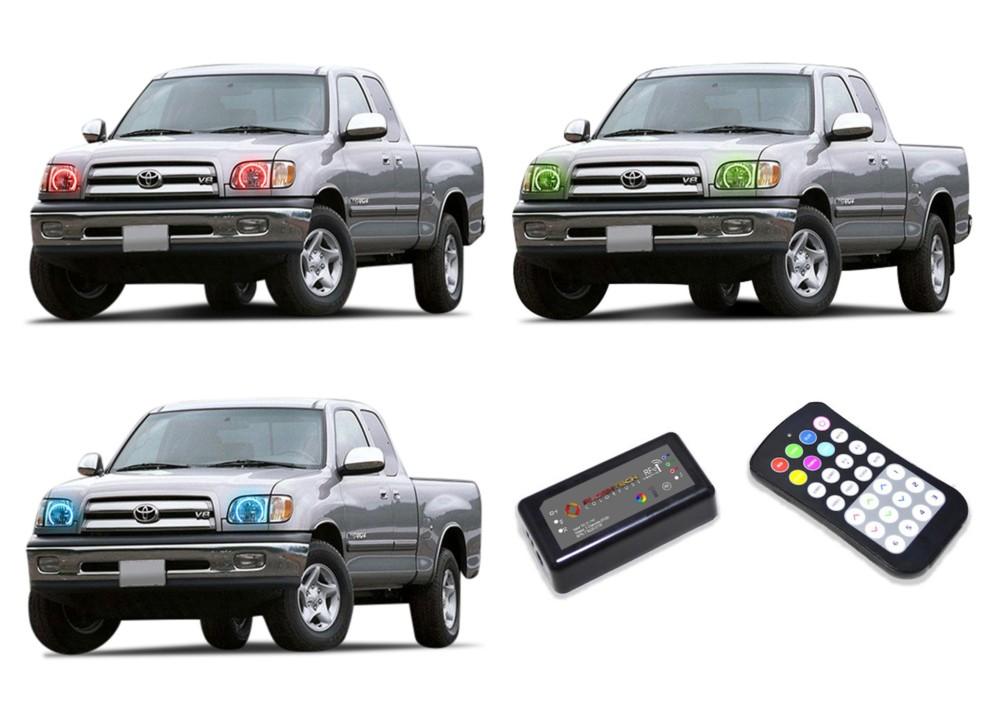 Toyota-Tundra-2000, 2001, 2002, 2003, 2004-LED-Halo-Headlights-RGB-Colorfuse RF Remote-TO-TU0004-V3HCFRF