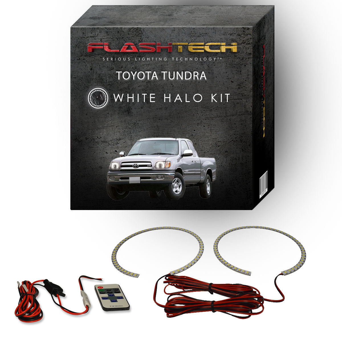 Toyota-Tundra-2000, 2001, 2002, 2003, 2004-LED-Halo-Headlights-White-RF Remote White-TO-TU0004-WHRF