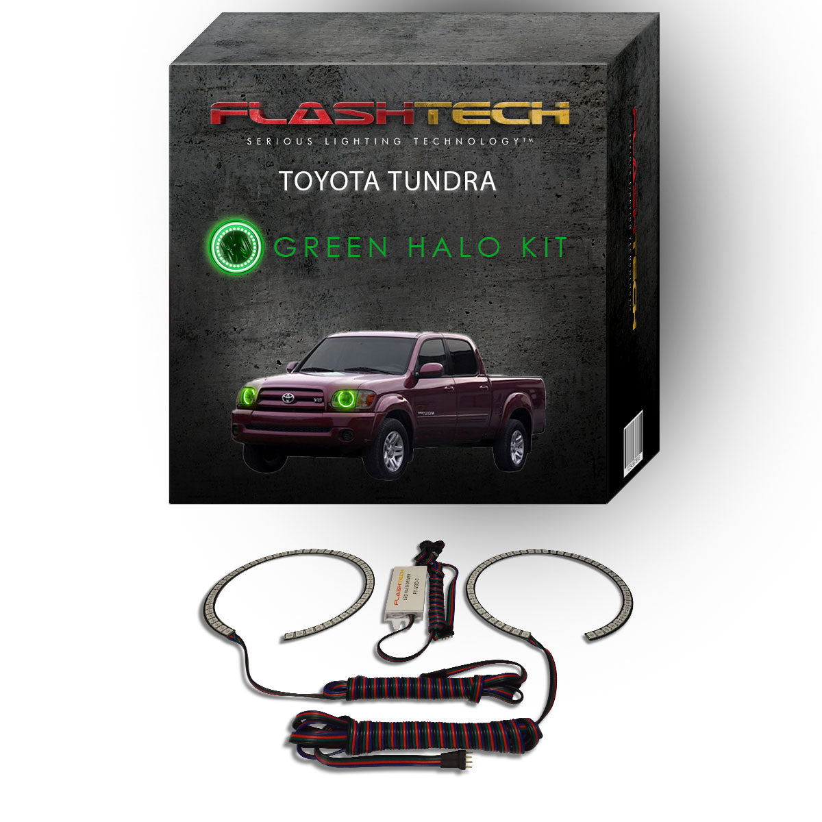 Toyota-Tundra-2005, 2006-LED-Halo-Headlights-RGB-Bluetooth RF Remote-TO-TU0506-V3HBTRF