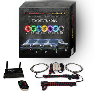 Toyota-Tundra-2007, 2008, 2009, 2010, 2011, 2012, 2013-LED-Halo-Fog Lights-RGB-Bluetooth RF Remote-TO-TU0713-V3FBTRF