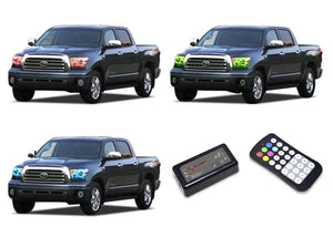 Toyota-Tundra-2007, 2008, 2009, 2010, 2011, 2012-LED-Halo-Headlights-RGB-Colorfuse RF Remote-TO-TU0713-V3HCFRF
