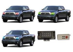 Toyota-Tundra-2007, 2008, 2009, 2010, 2011, 2012-LED-Halo-Headlights-RGB-RF Remote-TO-TU0713-V3HRF