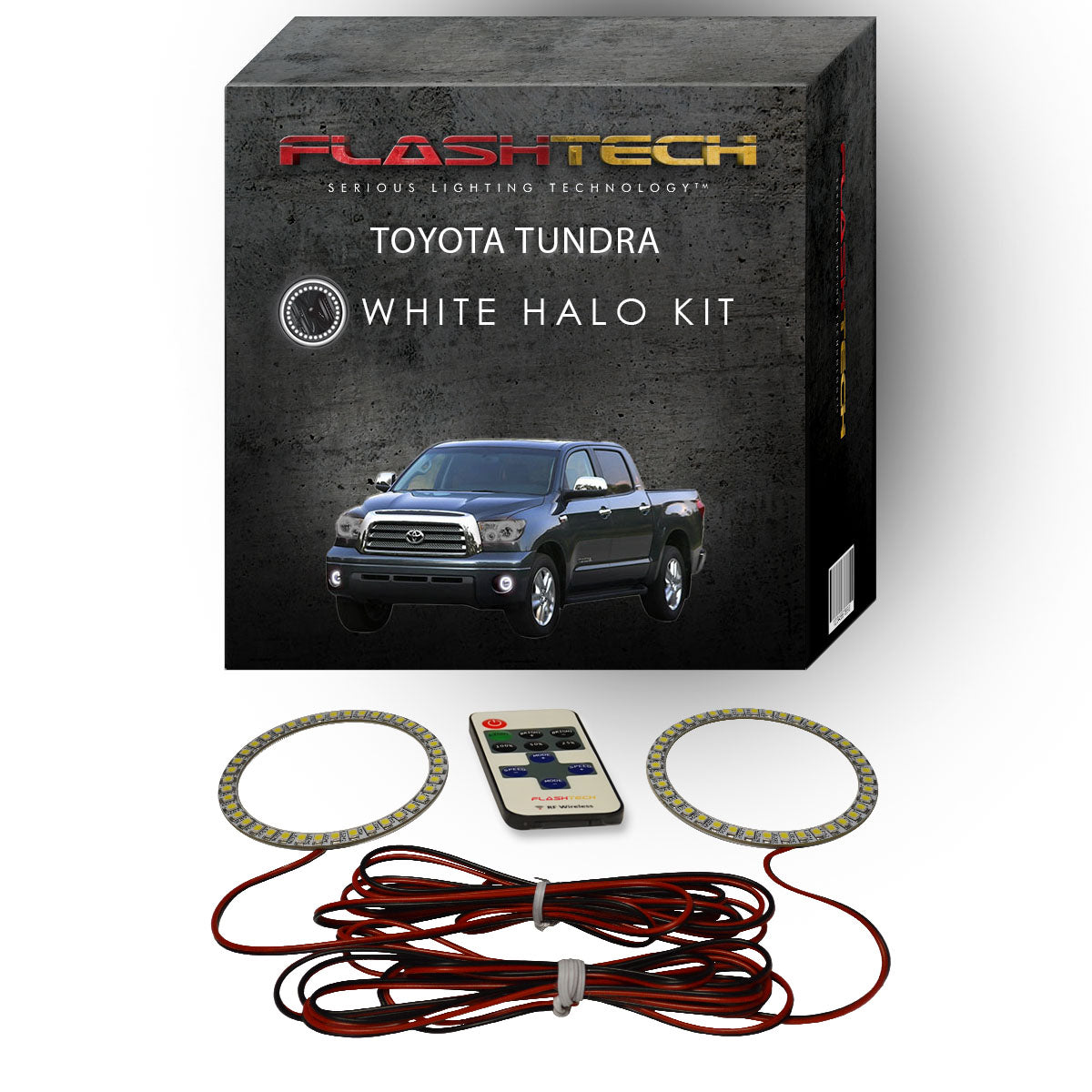 Toyota-Tundra-2007, 2008, 2009, 2010, 2011, 2012, 2013-LED-Halo-Fog Lights-White-RF Remote White-TO-TU0713-WFRF