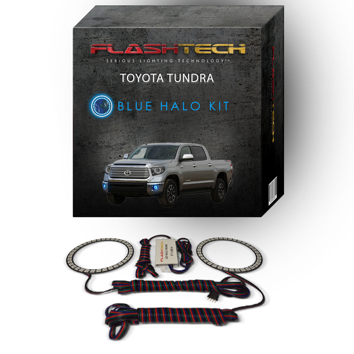 Toyota-Tundra-2014, 2015, 2016-LED-Halo-Fog Lights-RGB-Bluetooth RF Remote-TO-TU1415-V3FBTRF