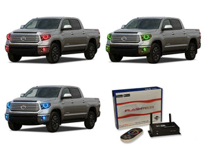 Toyota-Tundra-2014, 2015, 2016-LED-Halo-Headlights and Fog Lights-RGB-WiFi Remote-TO-TU1415-V3HFWI