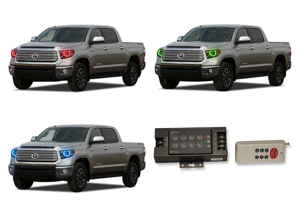 Toyota-Tundra-2014, 2015, 2016-LED-Halo-Headlights-RGB-RF Remote-TO-TU1415-V3HRF