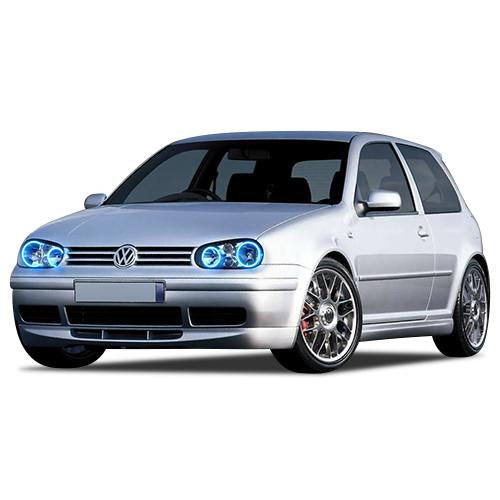 Volkswagen-Golf-1999, 2000, 2001, 2002, 2003, 2004, 2005, 2006-LED-Halo-Headlights-ColorChase-No Remote-VW-GO9906-CCH