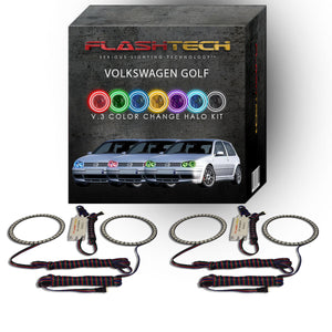 Volkswagen-Golf-1999, 2000, 2001, 2002, 2003, 2004, 2005, 2006-LED-Halo-Headlights-RGB-No Remote-VW-GO9906-V3H
