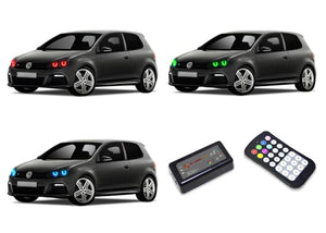 Volkswagen-Golf-2010, 2011, 2012, 2013-LED-Halo-Headlights-RGB-Colorfuse RF Remote-VW-GOH1013-V3HCFRF