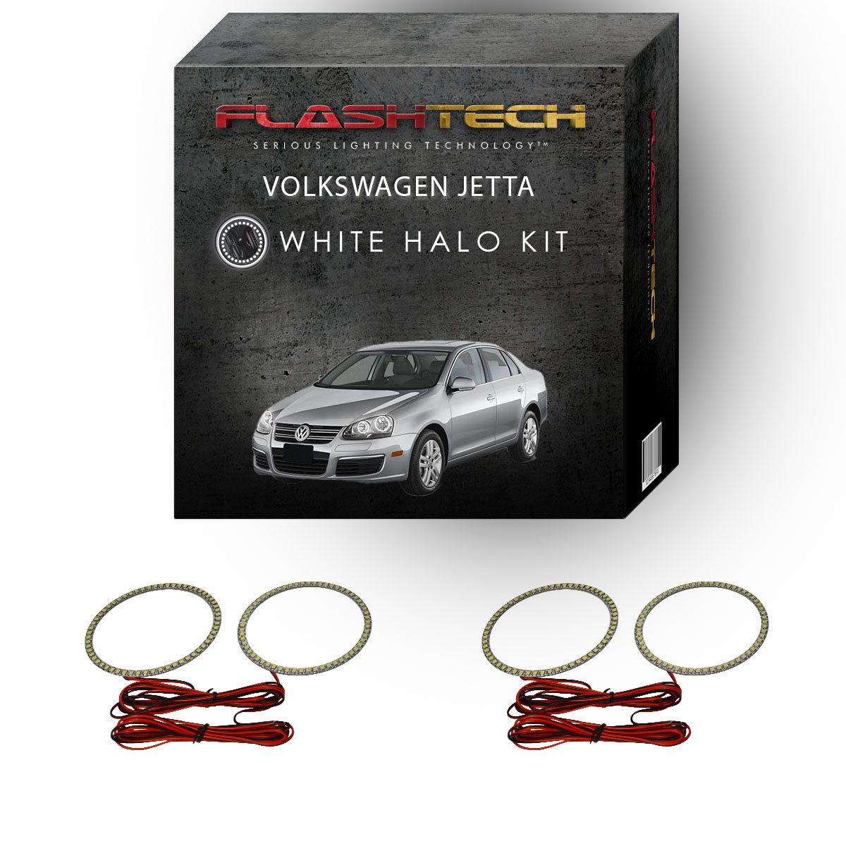 Volkswagen-Jetta-2005, 2006, 2007, 2008, 2009, 2010-LED-Halo-Headlights-White-RF Remote White-VW-JT0510-WHRF