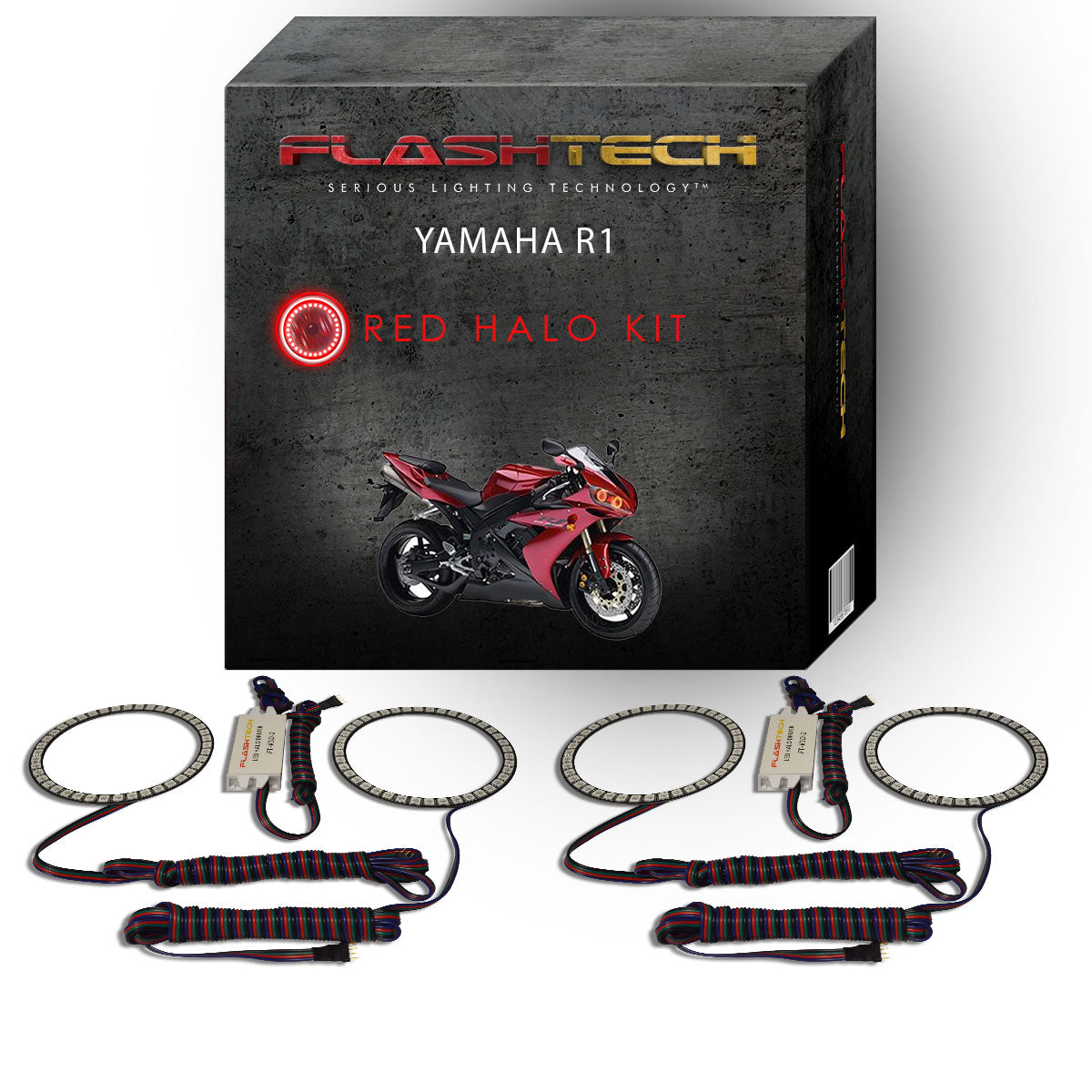 Yamaha-R1-2004, 2005, 2006-LED-Halo-Headlights-RGB-Bluetooth RF Remote-YH-R10406-V3HBTRF