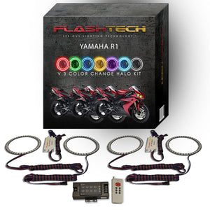 Yamaha-R1-2004, 2005, 2006-LED-Halo-Headlights-RGB-Bluetooth RF Remote-YH-R10406-V3HBTRF