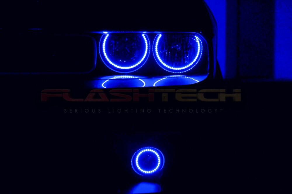Dodge-Challenger-2015, 2016, 2017, 2018, 2019-LED-Halo-Headlights and Fog Lights-RGB-Bluetooth RF Remote-DO-CL01519-V3HFBTRF-WPE