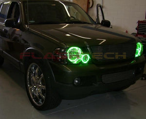 Ford-Explorer-2002, 2003, 2004, 2005-LED-Halo-Headlights and Fog Lights-RGB-Bluetooth RF Remote-FO-EX0205-V3HFBTRF