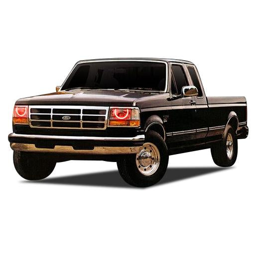 Ford-F-250-1992, 1993, 1994, 1995, 1996, 1997-LED-Halo-Headlights-ColorChase-No Remote-FO-F29297-CCH