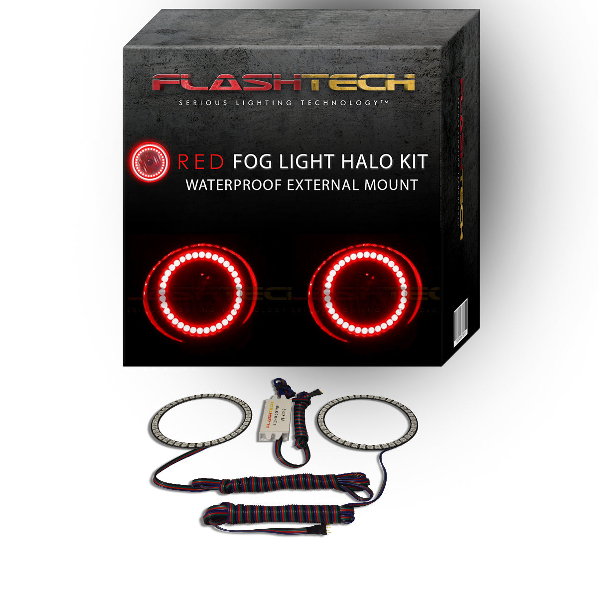 Ford-Fusion-2013, 2014, 2015-LED-Halo-Fog Lights-RGB-Bluetooth RF Remote-FO-FU1315-V3FBTRF-WPE