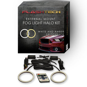 Ford-Mustang-2015, 2016, 2017, 2018-LED-Halo-Fog Lights-White / Amber-RF Remote White-FO-MUGT1518-WFRF-WPE
